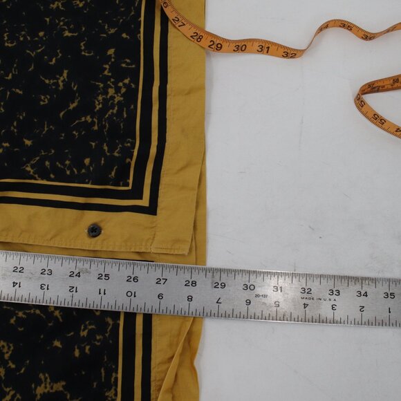 Hugo boss Shirt Men Medium Yellow Black oversized casual print Cotton Blend camp - Picture 11 of 15